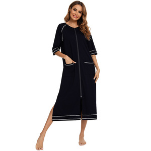 Venta al por mayor de <span class=keywords><strong>batas</strong></span> largas, vestido de verano, ropa de dormir de talla grande para mujer, pijama informal suelto para <span class=keywords><strong>lactancia</strong></span>, vestido de noche para mujer - Product Image 3