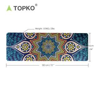 TOPKO-<span class=keywords><strong>esterilla</strong></span> de <span class=keywords><strong>Yoga</strong></span> de ante TPE, ecológica, personalizada, azul, impresión Digital, 4mm, <span class=keywords><strong>doble</strong></span> capa, antideslizante - Product Image 3