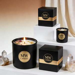 Custom Black Scented Soy <strong>Candle</strong> Handmade Eco-Friendly Fragrance <strong>Aroma</strong> <strong>Candle</strong> with Gift Box OEM/ODM Private Label - Product Image 2