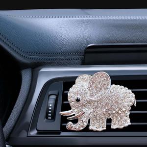 Silver <b>Car</b> <b>Aromatherapy</b> Vent Clip Elephant Rhinestone Long Lasting Gel Air Conditioner Diffuser Air <b>Fresheners</b> Perfume for <b>Car</b> - Product Image 3