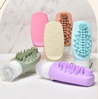 Conteneurs de voyage en silicone anti-fuite Bouteilles compressibles de lotion de shampooing pour masseur de cuir chevelu de brosse à cheveux