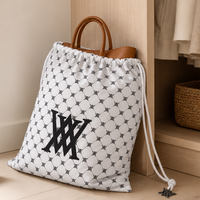 Sac à poussière en mousseline de coton et lin personnalisé en usine, pochette en mousseline de marque avec cordon de serrage, sac à main artisanal en gaze sergée, vente en gros de sacs à chaussures