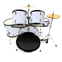Kit de batterie pour débutants : grosse caisse, caisse, tom, 5 fûts, 3 cymbales