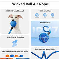 Balle interactive pour chien en E-TPU durable pour les grands chiens, 3 modes de jeu, jouet intelligent pour les mâchoires agressives, utilisation intérieure et extérieure