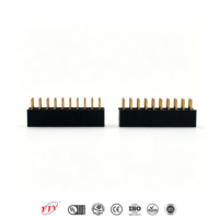 Conector de PCB Ecológico en Forma de U, de Doble Fila, 2x5 y 2x10 Pines, Paso de 2.0mm, Vertical 180°, Hembra, Chapado en Oro