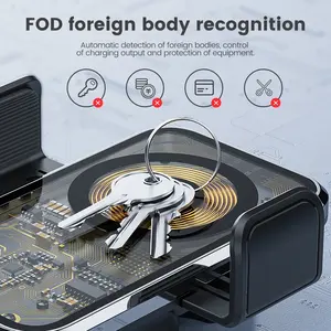 Cyber Punk สมาร์ทเซ็นเซอร์สัมผัสแบบอัตโนมัติ15W ที่ชาร์จเร็วโปร่งใสที่หนีบติดช่องแอร์รถยนต์ที่ยึดคลิปหนีบที่ชาร์จแบบไร้สาย - Product Image 5