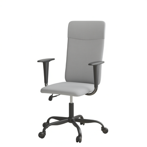 Sedia da Ufficio in Tessuto Grigio Chiaro con Braccioli Fissi, Base Girevole, Telaio in Metallo, Design Ergonomico per Uso Ufficio - Product Image 1