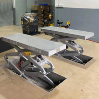 Plataforma elevadora de tijera fija portátil de elevación media para coches, elevadores de tijera hidráulicos para vehículos