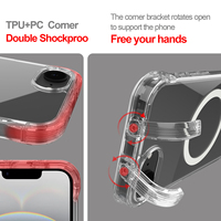 Étui de téléphone magnétique transparent antichoc avec logo, chargeur magnétique, pour iPhone 15 14 13 Pro Max