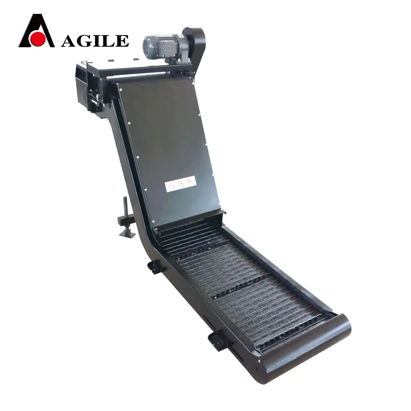 cnc machine hinged belt type chip conveyor machine device