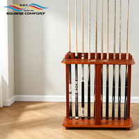 Support de sol pour queues de billard S.Q.F en bois massif à 8 fentes, support vertical pour queues de billard et de snooker avec boîte pour 1/2 queue, étui pour queues de billard pour salle de jeux à domicile