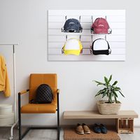 Lot de 10 présentoirs métalliques multifonctionnels pour chapeaux, à fixer sur panneau perforé ou grille, pour l'organisation des étagères de magasin