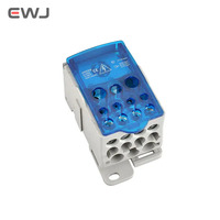 Boîte de jonction de bornier de Type rail séparateur à courant élevé UKK avec connecteur de fil de branche à sorties multiples matériau PC fabriqué au Royaume-Uni