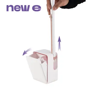 2024 nouvelle conception brosse de nettoyage de toilette jetable ensemble de porte-brosse de toilette jetable avec brosse de nettoyage de crevasse