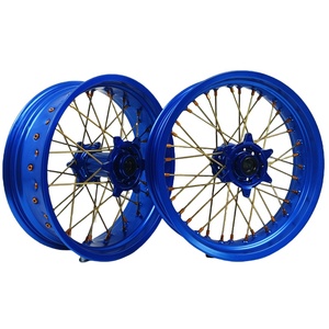 Jeu de roues Supermoto CNC 7116-T6 en aluminium de 17 pouces pour YAMAHA <span class=keywords><strong>YZ</strong></span> YZF <span class=keywords><strong>125</strong></span> 250 450, pièces de moto tout-terrain, jantes - Product Image 1
