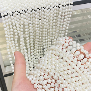 Rideaux de perles en résine plastique blanc cassé pour décorations de plafond de mariage - Product Image 1