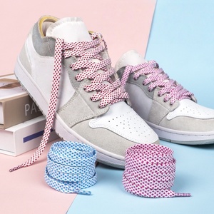 Lacets plats bicolores en sergé de polyester double couche, style classique, colorés, pour baskets et chaussures décontractées – Vente en gros - Product Image 4