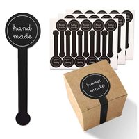 Autocollants de scellage longs faits main personnalisés 10*3 cm, étiquettes adhésives pour boulangerie, pour emballages de biscuits, pâtisseries, snacks et desserts en pots