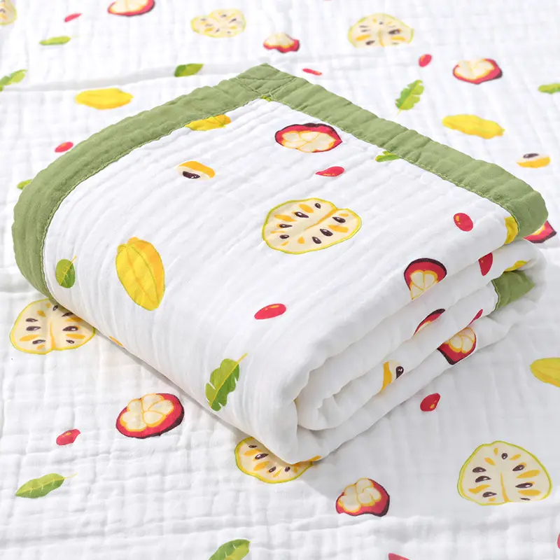 Kangobaby modello personalizzato 6 strati cotone neonato tessuto organico mussola Swaddle coperta Baby Wraps