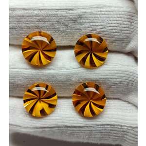 Nueva llegada: Gema sintética de citrino dorado hidrotermal de alta calidad, 12x12 mm, talla brillante, con juego de color, tercera categoría. - Product Image 4