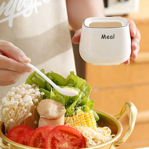 Grand pot en céramique blanc, cuisine personnalisée, assaisonnement, sel, sucre carré, ensemble de boîtes à épices - Product Image 4