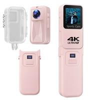 Cámara de Bolsillo 4K de 64MP, Resistente al Agua hasta 8 Metros + EIS, Estuche de Carga Incluido, Pantalla Táctil HD de 1.3, WiFi, APP, 14 Filtros