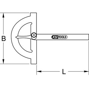 KS TOOLS Rapporteur en acier 0-180 °,1000mm - Product Image 2