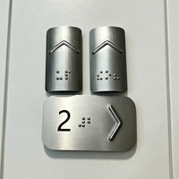 Plaque murale en acier inoxydable brossé pour toilettes unisexes avec signalisation Braille, panneau d'accès aux toilettes personnalisé pour tous les genres, IP65