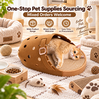 Lit-griffoir en feutre pour chat, en forme de pantoufle, avec tapis à griffer en sisal, détachable, pour intérieur, vente en gros