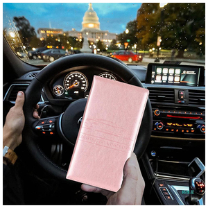 Portatarjetas de registro de seguro de coche con logotipo personalizado, billetera de cuero Pu Premium, organizador de documentos, tarjetero de coche - Product Image 4