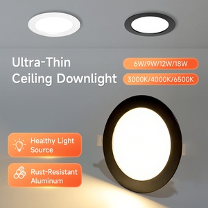 Canmeijia - Lámpara de Techo <span class=keywords><strong>LED</strong></span> Redonda Empotrada de Hierro de 6 W-18 W, Ultrafina, de Metal, para Interiores, Iluminación <span class=keywords><strong>LED</strong></span> - Product Image 2
