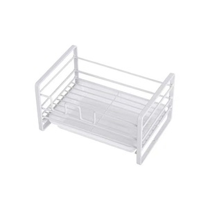 Stainless Steel Standing Type Double Tier Modern Kitchen Sponge Drain <b>Rack</b> for Household Sink Countertop Towel Storage - Product Image 5