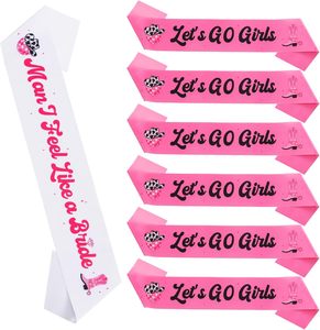 Set di 7 Fasce per Addio al Nubilato a Tema Cowgirl 'Last Rodeo' e 'Man I Feel Like a Bride' per Ragazze, Decorazioni per Addio al Nubilato - Product Image 1