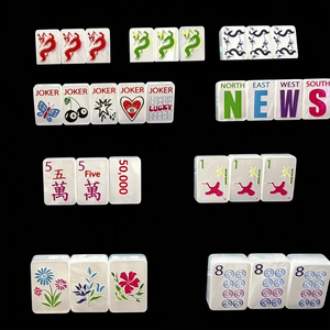 Exquisite Durable American Mahjong Tiles Acrylic <strong>Lucky</strong> Symbol Pearl Joker Wind Flower Dragon Set for Family Gathering - Product Image 4