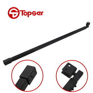 חדר מקלחת דלת זכוכית מט שחור מתכווננת בר סוג מרובע סיבוב תמיכה טלסקופי - Product Image 1