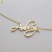 Colar de pingente personalizado, novo popular 18k ouro banhado em aço inoxidável colares para mulher personalizado e nome personalizado