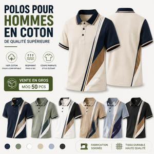 Polos para Hombre en Algodón de Primera Calidad, Polo de Manga Corta con Bloques de Color, Cuello en Contraste, Logotipo Personalizado al por Mayor - Product Image 2