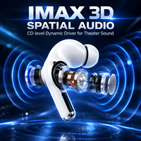 Écouteurs sans fil Imax Space Surround Sound ANC pour son Hi-Fi V6.0, étanches IPX5, autonomie de 3 à 5 heures, charge Type-C, LED