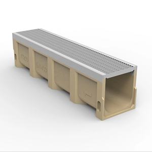 Grondaia di scarico in resina da 200mm ecologica con copertura in acciaio inossidabile - Product Image 2