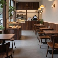 Fauteuil de loisirs en bois OEM ODM en gros, mobilier commercial pour restaurant, ensemble de chaises et table à manger pour pâtisserie, café et restaurant