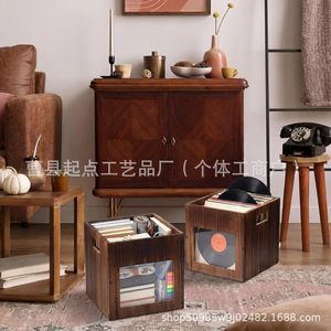 Wooden <b>storage</b> <b>box</b>, simple design, for storing records, books, <b>documents</b>, children's toys, and clothes; can be carried by hand. - Product Image 4