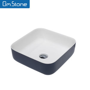 Évier de lavage à la main en pierre artificielle personnalisé Offre Spéciale montage de comptoir rectangulaire moderne de style américain pour hôtels maisons d'hôtes - Product Image 5