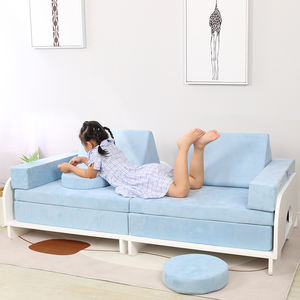 Support en bois 2 ensembles jouer canapé chambre salle de jeux ensemble imaginatif garçon fille créatif canapé enfants Convertible enfants canapés en mousse - Product Image 3