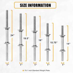 Pasangan yang dapat disesuaikan latihan Gym latihan angkat besi <span class=keywords><strong>Dumbbell</strong></span> <span class=keywords><strong>Bar</strong></span> menangani 1 inci Diameter berulir berat bebas bobot - Product Image 2