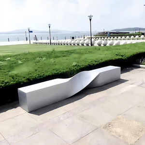 Fiberglass Seating for Shopping Malls Outdoor Plazas Twisted Stools Public Rest <b>Benches</b> Park Leisure <b>Benches</b>-Customizable Green - Product Image 4