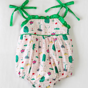 Combinaison sans manches pour bébé fille, imprimé chariot de golf vert, vente en gros, ensemble enfant SR3868 RTS - Product Image 6