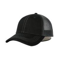 Casquette de baseball unisexe en jean délavé à 6 panneaux avec dos en maille et visière incurvée, style vintage, pour le quotidien et le streetwear en extérieur