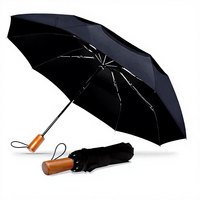 Parapluie de voyage coupe-vent automatique + 10 % plus grand, armature robuste, pliable compact, portable, pour adultes, femmes, hommes, sac à dos