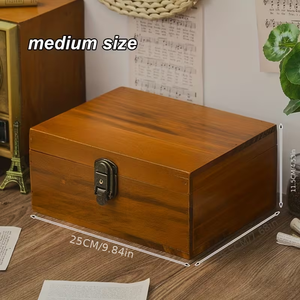 Caja de Madera Vintage de <span class=keywords><strong>Tres</strong></span> Tamaños con Cerradura y Llave para Accesorios de Cocina, Baño y Dormitorio, Cajas de Madera con Cerradura - Product Image 5