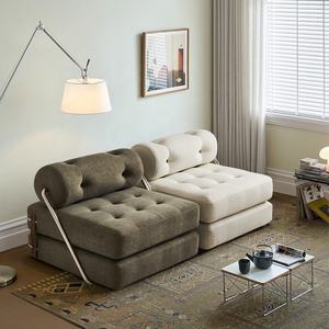 Zayshine Nordisch Modernes Samt Wohnzimmer-<span class=keywords><strong>Sofa</strong></span>-Set 2-Sitzer Modular Frei Kombinierbar Vakuumkomprimiertes Schlafsofa für Villa und Wohnung - Product Image 2